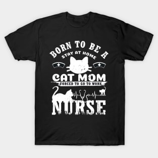 Stay Home Cat Mom Funny Shirt T-Shirt